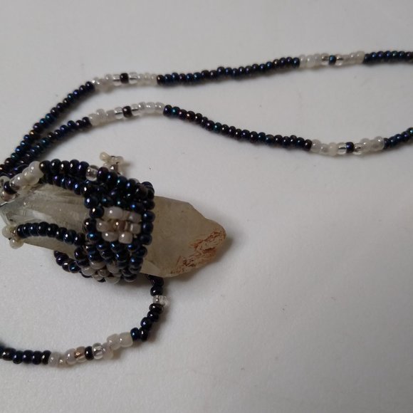 Small Bead And Quartz Crystal Necklace - Picture 12 of 16